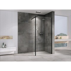 Душевая перегородка Abber Immer Offen черная 120х200 см стекло прозрачное 6 мм (AG66120B) - фото 4