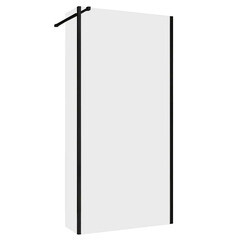 Душевая перегородка Abber Immer Offen черная 120х200 см стекло прозрачное 6 мм (AG66120B) - фото 1