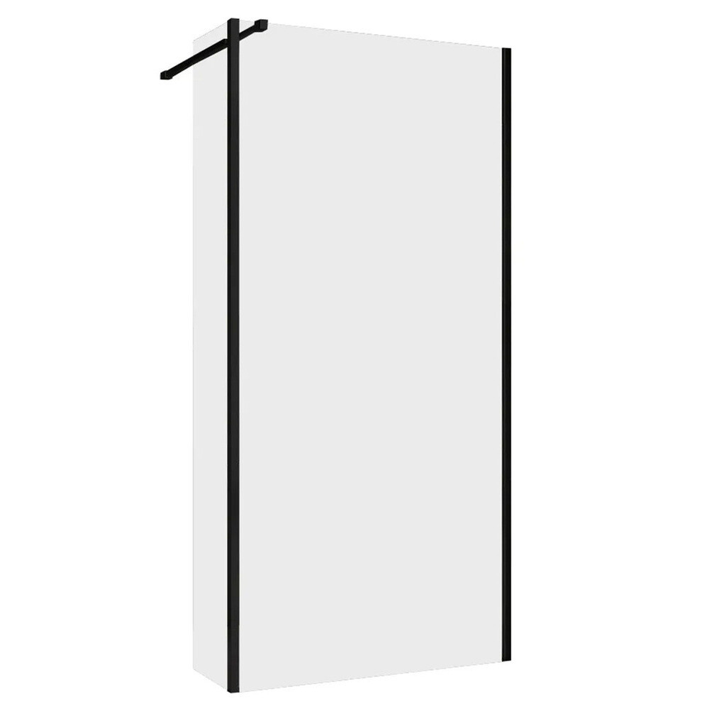 Изображение товара Душевая перегородка Abber Immer Offen 100х200 см черная стекло 6 мм