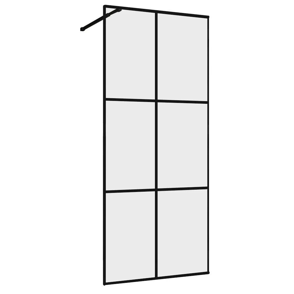 Изображение товара Душевая перегородка Abber Immer Offen 100х200 см стекло прозрачное 6 мм черная рамка