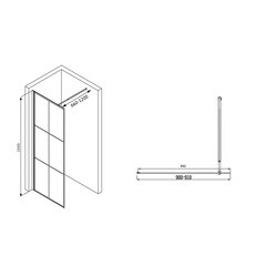 Душевая перегородка Abber Immer Offen черная 90х200 см стекло прозрачное 6 мм (AG62090B) - фото 2