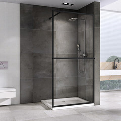 Душевая перегородка Abber Immer Offen черная 120х200 см стекло прозрачное 8 мм (AG60120B8) - фото 4