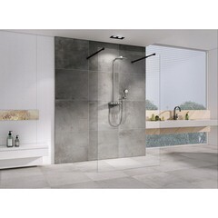 Душевая перегородка Abber Immer Offen черная 120х200 см стекло прозрачное 8 мм (AG68120B8) - фото 4