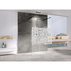 Душевая перегородка Abber Immer Offen черная 100х200 см стекло прозрачное 8 мм (AG68100BF8) - фото 6