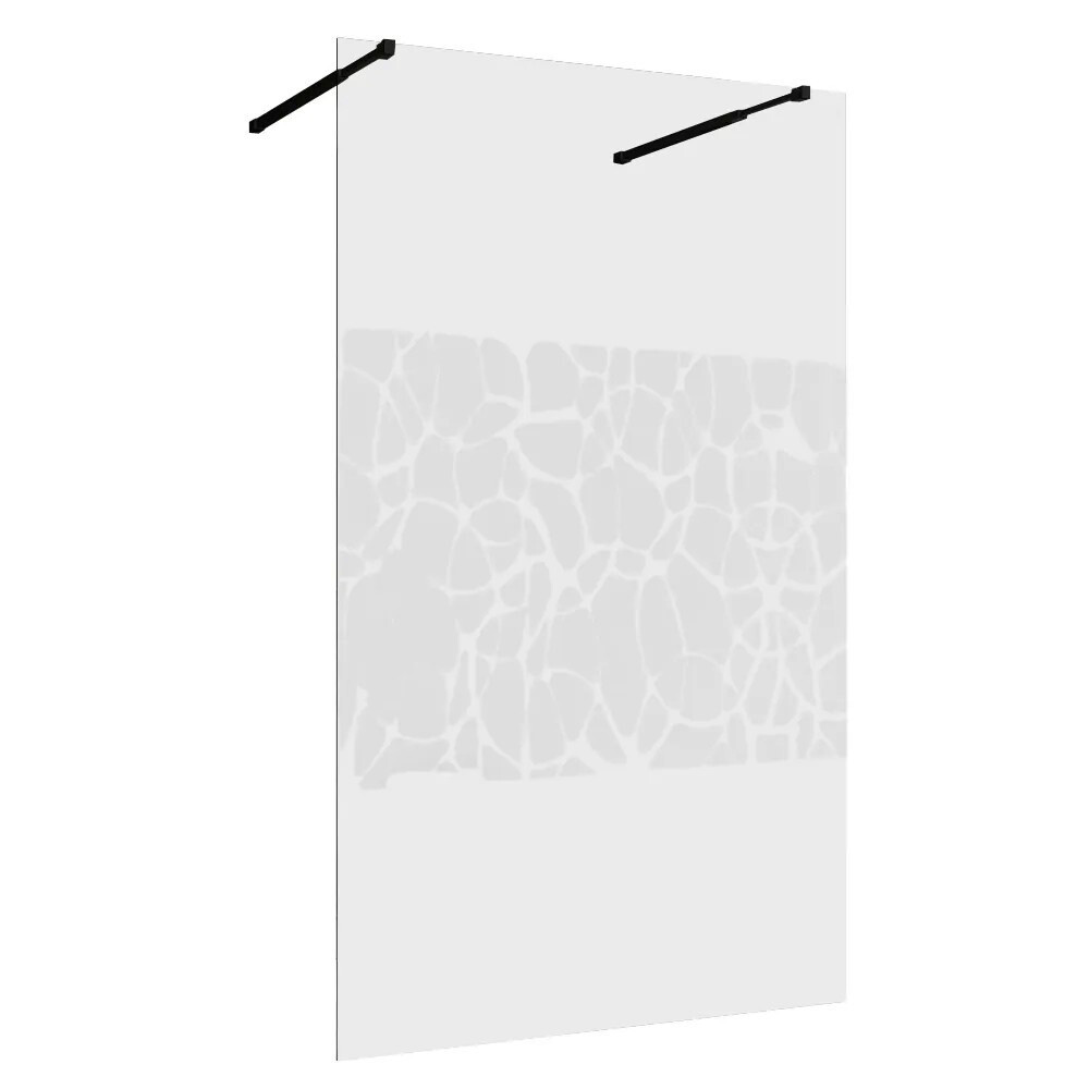 Изображение товара Душевая перегородка Abber Immer Offen 100x200 см стекло прозрачное 8 мм черная серия