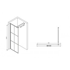 Душевая перегородка Abber Immer Offen черная 100х200 см стекло прозрачное 8 мм (AG62100B8) - фото 2