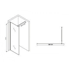 Душевая перегородка Abber Immer Offen черная 120х200 см стекло прозрачное 8 мм (AG61120B8) - фото 2