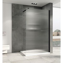 Душевая перегородка Abber Immer Offen черная 90х200 см стекло прозрачное 8 мм (AG61091R8) - фото 4