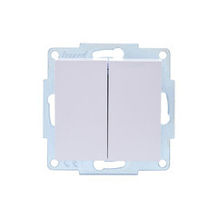 Выключатель Lezard Vesna двухклавишный встраиваемый белый (742-0288-101) - фото 1