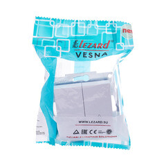 Выключатель Lezard Vesna двухклавишный встраиваемый белый проходной (742-0288-106) - фото 3