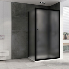 Душевой уголок Abber Schwarzer Diamant черный 140х100х195 см прямоугольник стекло матовое 6 мм (AG30140BMH-S100BM) - фото 5