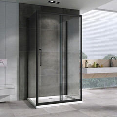 Душевой уголок Abber Schwarzer Diamant черный 130х90х195 см прямоугольник стекло прозрачное 6 мм (AG30130BH-S90B-S90B) - фото 5