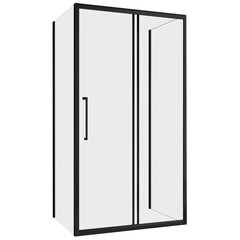 Изображение товара Душевой уголок Abber Schwarzer Diamant черный 130х75х195 см прямоугольник стекло прозрачное 6 мм (AG30130BH-S75B-S75B)