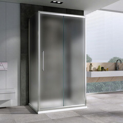 Душевой уголок Abber Schwarzer Diamant хром 120х70х195 см прямоугольник стекло матовое 6 мм (AG30120MH-S70M-S70M) - фото 5