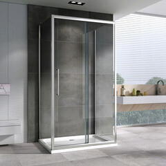 Душевой уголок Abber Schwarzer Diamant хром 170х90х195 см прямоугольник стекло прозрачное 6 мм (AG30170H-S90-S90) - фото 3