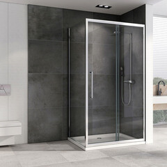 Душевой уголок Abber Schwarzer Diamant хром 120х75х195 см прямоугольник стекло прозрачное 6 мм (AG30120H-S75) - фото 4
