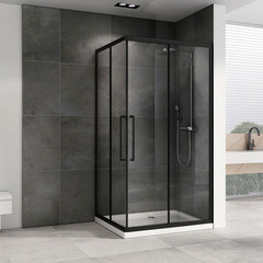 Душевой уголок Abber Schwarzer Diamant черный 120х90х195 см прямоугольник стекло прозрачное 6 мм (AG02129BH) - фото 5