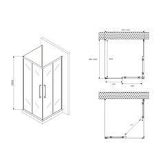 Душевой уголок Abber Schwarzer Diamant черный 100х100х195 см квадрат стекло прозрачное 6 мм (AG02100BH-S100B) - фото 3