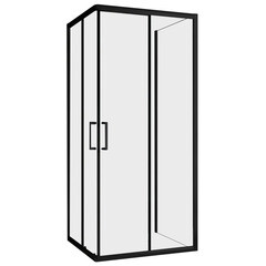 Изображение товара Душевой уголок Abber Schwarzer Diamant черный 90х90х195 см квадрат стекло прозрачное 6 мм (AG02090BH-S90B)