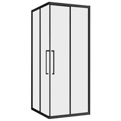 Душевой уголок Abber Schwarzer Diamant черный 80х80х195 см квадрат стекло прозрачное 6 мм (AG02080BH) - фото 1