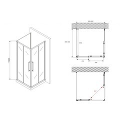 Душевой уголок Abber Schwarzer Diamant черный 90х90х195 см квадрат стекло прозрачное 6 мм (AG02090BH-S90B) - фото 4