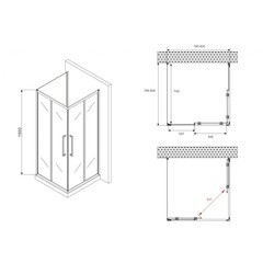 Душевой уголок Abber Schwarzer Diamant черный 80х80х195 см квадрат стекло прозрачное 6 мм (AG02080BH-S80B) - фото 3