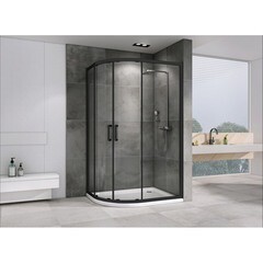 Душевой уголок Abber Schwarzer Diamant черный 110х90х195 см асимметрия стекло прозрачное 6 мм (AG01119B) - фото 5