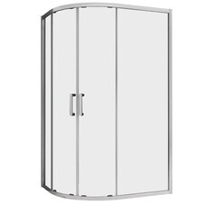 Душевой уголок Abber Schwarzer Diamant хром 100х80х195 см асимметрия стекло прозрачное 6 мм (AG01180)