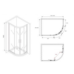 Душевой уголок Abber Schwarzer Diamant хром 120х90х195 см асимметрия стекло прозрачное 6 мм (AG01129) - фото 2