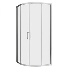 Изображение товара Душевой уголок Abber Schwarzer Diamant хром 100х100х195 см полукруг стекло прозрачное 6 мм (AG01100)