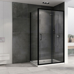 Душевой уголок Abber Schwarzer Diamant черный 130х100х190 см прямоугольник стекло прозрачное 5 мм (AG30130B5-S100B5) - фото 4