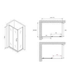 Душевой уголок Abber Schwarzer Diamant хром 110х50х190 см прямоугольник стекло прозрачное 5 мм (AG301105-S505) - фото 4