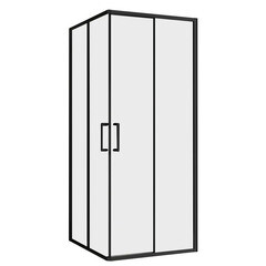 Изображение товара Душевой уголок Abber Schwarzer Diamant черный 90х90х190 см квадрат стекло прозрачное 5 мм (AG02090B5)