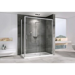 Душевой уголок Abber Komfort хром 130х100х200 см прямоугольник стекло прозрачное 8 мм (AG93130-S102) - фото 2