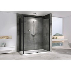 Душевой уголок Abber Komfort черный 120х100х200 см прямоугольник стекло прозрачное 8 мм (AG93120B-S102B) - фото 3