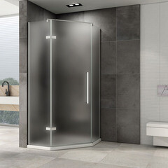 Душевой уголок Abber Ewiges Wasser хром 80х80х195 см пятиугольник стекло матовое 6 мм (AG05080M) - фото 7