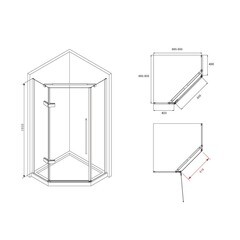 Душевой уголок Abber Ewiges Wasser хром 90х90х195 см пятиугольник стекло прозрачное 6 мм (AG05090) - фото 6