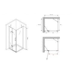 Душевой уголок Abber Zart хром 120х90х195 см прямоугольник стекло прозрачное 6 мм (AG08120-S91) - фото 2