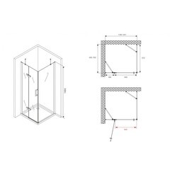 Душевой уголок Abber Zart хром 120х70х195 см прямоугольник стекло прозрачное 6 мм (AG08120-S71) - фото 2