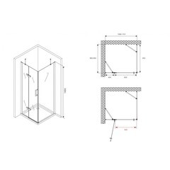 Душевой уголок Abber Zart хром 110х90х195 см прямоугольник стекло прозрачное 6 мм (AG08110-S91) - фото 2