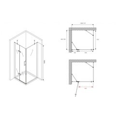 Душевой уголок Abber Zart хром 110х70х195 см прямоугольник стекло прозрачное 6 мм (AG08110-S71) - фото 2