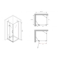 Душевой уголок Abber Zart хром 100х80х195 см прямоугольник стекло прозрачное 6 мм (AG08100-S81) - фото 2