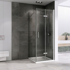 Душевой уголок Abber Zart хром 80х80х195 см квадрат стекло прозрачное 6 мм (AG08080P-S81) - фото 3