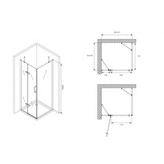 Душевой уголок Abber Zart хром 90х80х195 см прямоугольник стекло прозрачное 6 мм (AG08090-S81) - фото 2