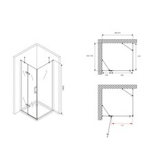 Душевой уголок Abber Zart хром 90х70х195 см прямоугольник стекло прозрачное 6 мм (AG08090-S71) - фото 2