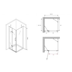 Душевой уголок Abber Zart хром 90х100х195 см прямоугольник стекло прозрачное 6 мм (AG08090-S101) - фото 3