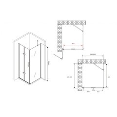 Душевой уголок Abber Zart хром 90х90х195 см квадрат стекло прозрачное 6 мм (AG08090P-S91) - фото 3