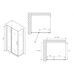 Душевой уголок Abber Sonnenstrand хром 130х80х195 см прямоугольник стекло прозрачное 6 мм (AG04130S-S80) - фото 2