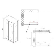 Душевой уголок Abber Sonnenstrand хром 120х100х195 см прямоугольник стекло матовое 6 мм (AG04120MS-S100M) - фото 2