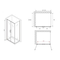 Душевой уголок Abber Sonnenstrand черный 100х85х195 см прямоугольник стекло прозрачное 6 мм (AG04100BC-S85B) - фото 3